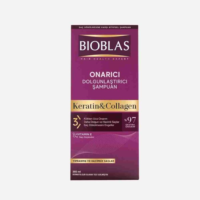 Bioblas Keratin + Collagen Shampoo 360ml - Image 2
